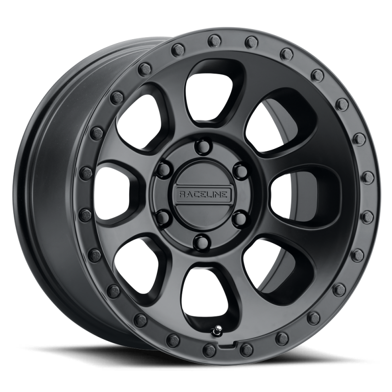 Raceline 961B Bolt 17x9in / 8x180 BP / -12mm Offset / 130.81mm Bore - Satin Black