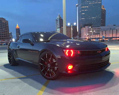 Oracle 14-15 Chevrolet Camaro Non-RS LED Round Style Headlight Halo Kit - Red