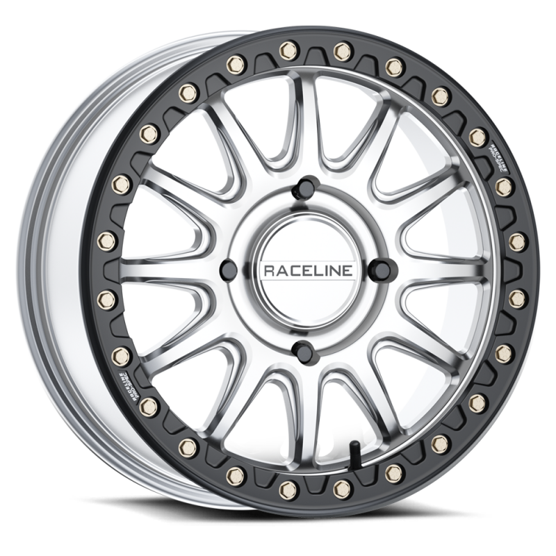 Raceline A14SB Alpha 15x7in /  BP / 25mm Offset / 68mm Bore - Hyper Silver w/Black Ring