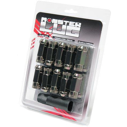 Wheel Mate Monster Locking Lug Nut Set of 4 - Black Chrome 14x1.50