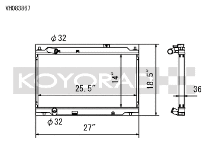 Koyo 94-01 Acura Integra with L15B7 Swap All-Aluminum Radiator