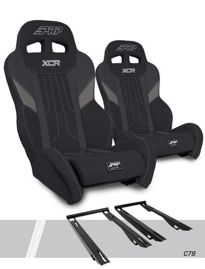 PRP Polaris RZR PRO XP XCR Suspension Seats Kit (Pair) - Black & Gray