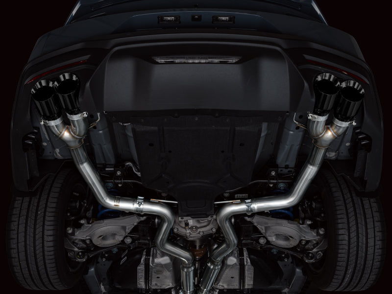 AWE 2024 Ford Mustang GT Fastback S650 RWD Track Edition Cat-Back Exhaust w/ Quad Diamond Black Tips