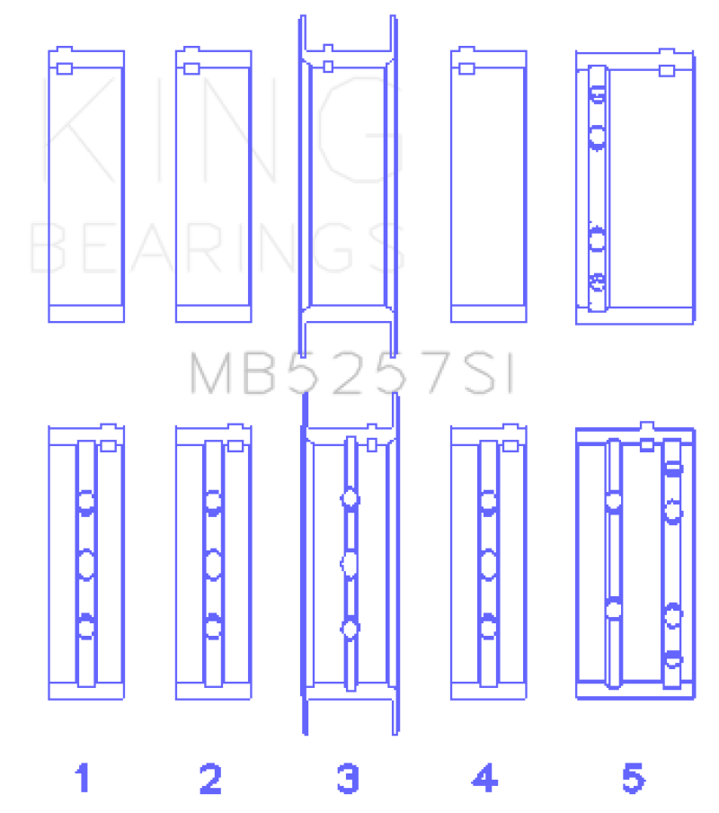 King Engine Bearings General Motors 379/V8 Ohv (Size +0.50mm) Main Bearing Set