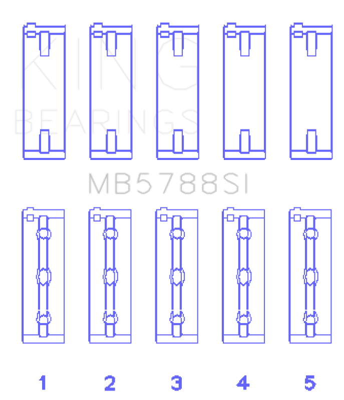 King Engine Bearings Suzuki J24B (Size +0.50mm) Main Bearing Set