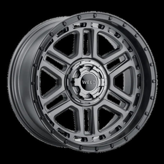 Weld Off-Road Crux 22x10in / 6x135 BP / ET -18 / 106.1mm Bore - Satin Gunmetal / Satin Black Wheel