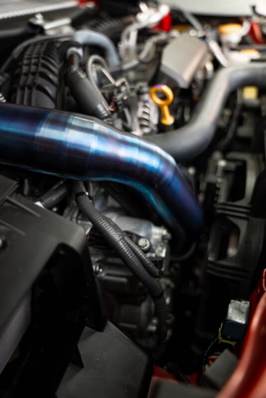 Torque Solution 2022+ Subaru WRX / 19-23 Subaru Ascent Titanium Top Mount Charge Pipe - Brushed