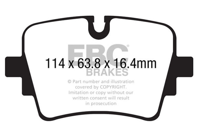 EBC 14+ Jaguar F-Type (Cast Iron Rotors Only) 5.0 Supercharged (490) Yellowstuff Rear Brake Pads