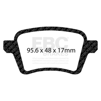 EBC 13+ Fiat 500L 1.4 Turbo Greenstuff Rear Brake Pads