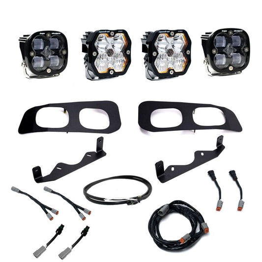Baja Designs 2023+ Ford Super Duty Squadron Pro/SAE 2.0 Dual Fog Pocket Kit (SAE Fog) - Clear