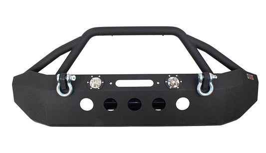Fishbone Offroad 07-18 Jeep Wrangler Front Winch Bumper W/LEDs Full Width - Blk Texured Powdercoated