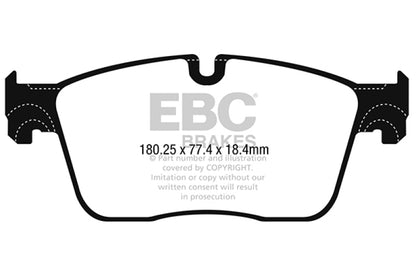 EBC 15-17 Jaguar XF 3.0L Redstuff Front Brake Pads