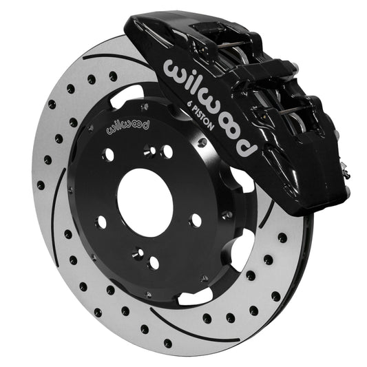 Wilwood Dynapro 6 Front Hub Kit 12.19in SRP Drilled 04-05 Honda Civic SI/ 02-06 Acura RSX