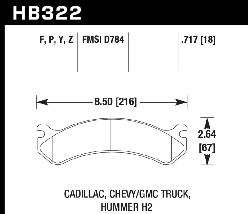 Hawk Chevy / GMC Truck / Hummer Performance Ceramic Street Front Brake Pads