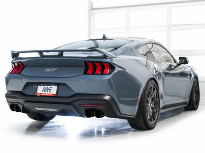 AWE 2024 Ford Mustang GT Fastback S650 RWD Track Edition Cat-Back Exhaust w/ Quad Diamond Black Tips