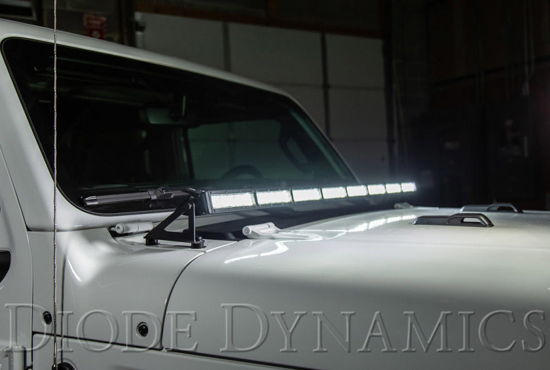 Diode Dynamics 18-21 Jeep JL Wrangler/Gladiator SS50 Hood LED Light Bar Kit - White Driving