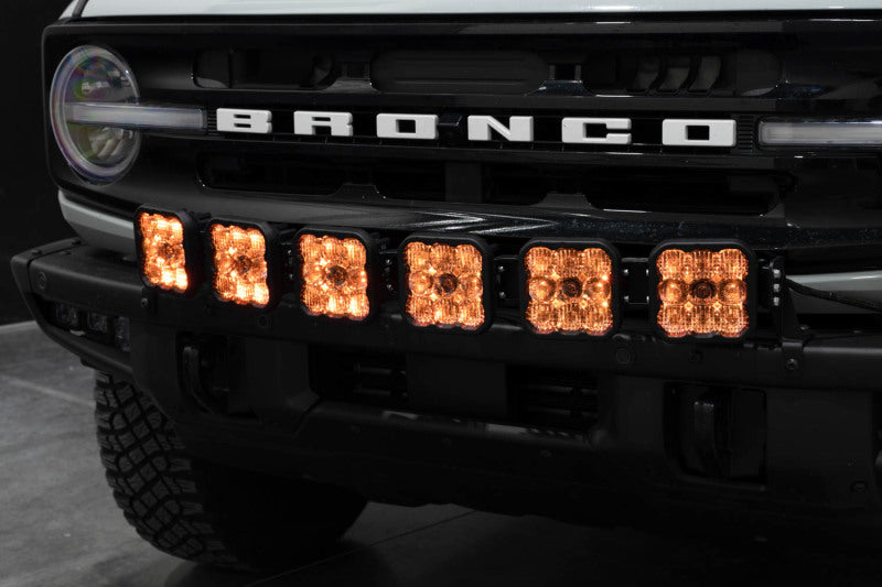 Diode Dynamics Bronco SS5 6-Pod CrossLink Grille Lightbar Kit Pro - Yellow Combo