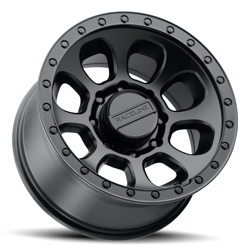 Raceline 961B Bolt 17x9in / 8x165.1 BP / -12mm Offset / 130.81mm Bore - Satin Black