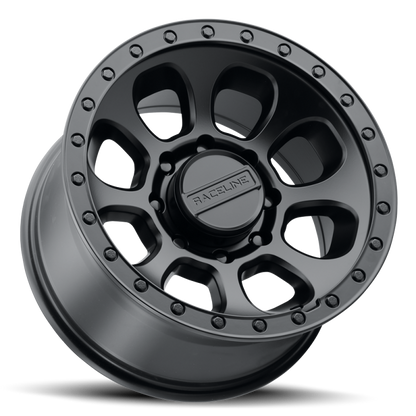 Raceline 961B Bolt 17x9in / 8x165.1 BP / -12mm Offset / 130.81mm Bore - Satin Black