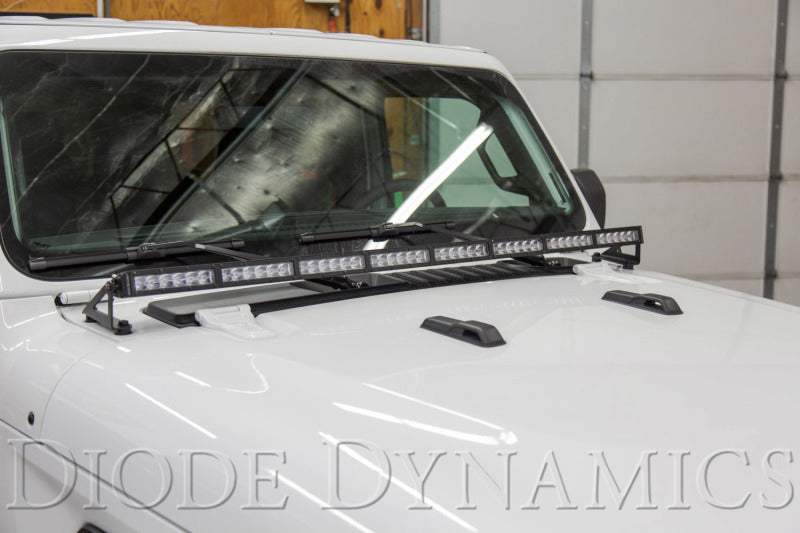 Diode Dynamics 18-21 Jeep JL Wrangler/Gladiator SS50 Hood LED Light Bar Kit - White Flood