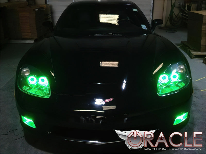 Oracle 05-13 Chevrolet Corvette C6 LED Fog Light Halo Kit - Blue