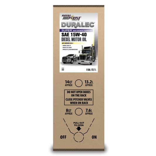 Royal Purple Duralec Super Diesel 15W-40 CK-4 Motor Oil - 6 Gallon Bag-In-Box