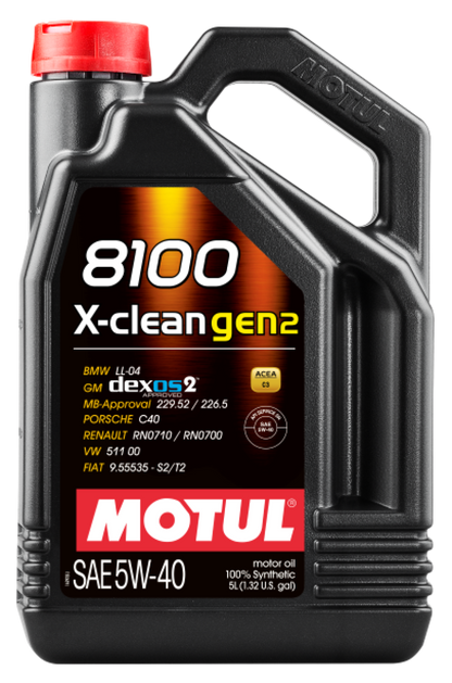 Motul - 5L Synthetic Engine Oil 8100 X-CLEAN Gen 2 5W40