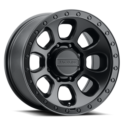 Raceline 961B Bolt 17x9in / 8x165.1 BP / -12mm Offset / 130.81mm Bore - Satin Black
