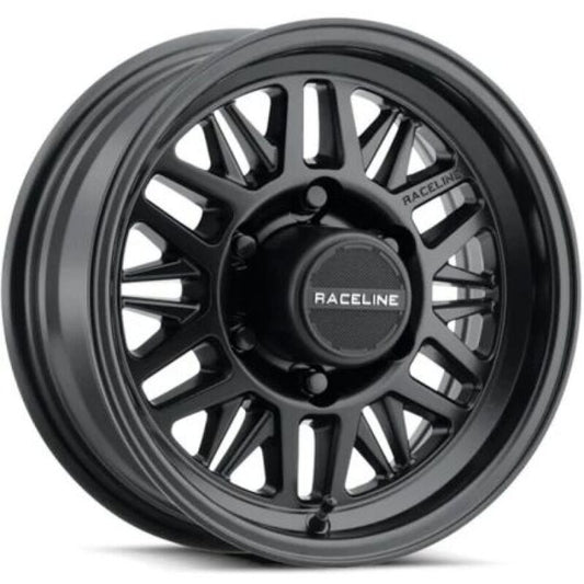 Raceline 451B Ryno TR Trailer 12x4in / 5X4.5 BP / 0mm Offset / 3.19mm Bore - Satin Black