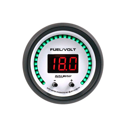 Autometer 52.4mm White Switchable 0-100 Fuel Level/8-18V Voltmeter Phantom Elite Digital Gauge