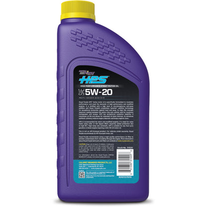 Royal Purple HPS Synthetic High Performance Street 5W-20 Motor Oil - 1 Quart