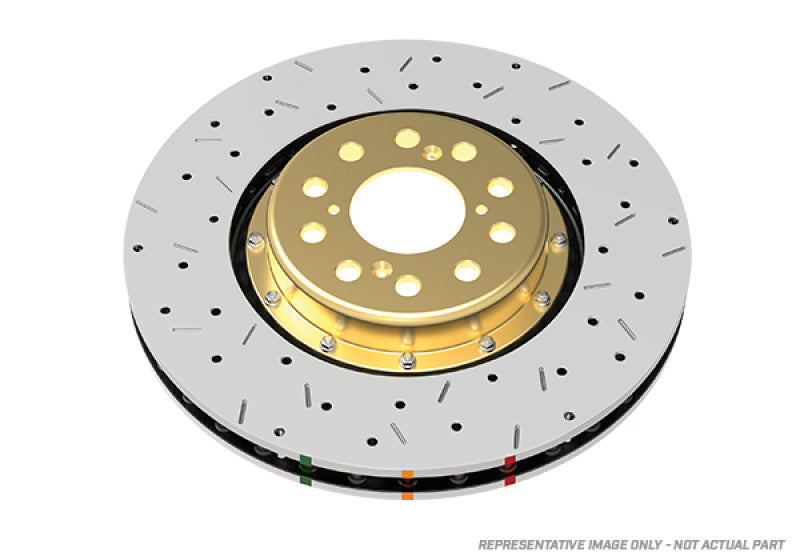 DBA 08+ EVO X Front Drilled & Slotted 5000 Series 2 Piece Rotor Assembled w/ Black Hat
