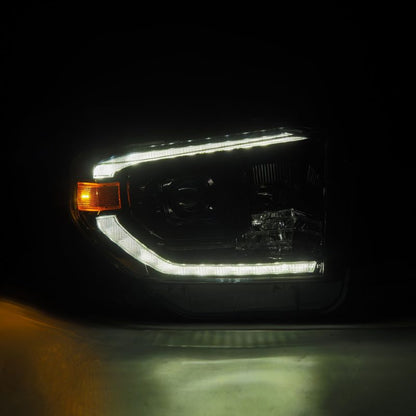 AlphaRex 14-21 Toyota Tundra PRO-Series Projector Headlights Black w/Seq. Sig. + DRL