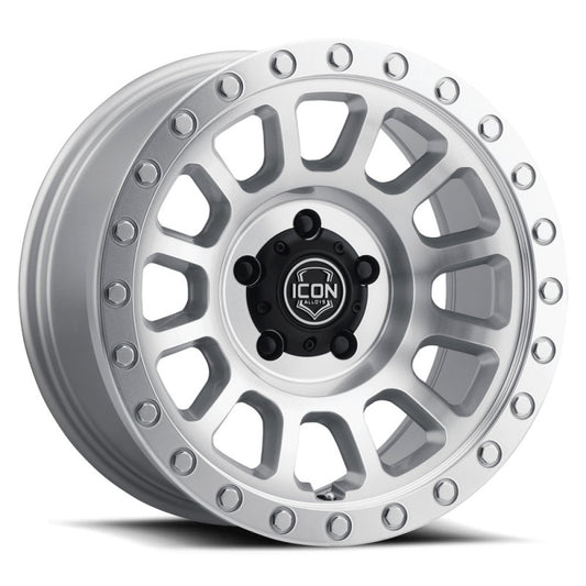 ICON Hulse 17 X 8.5 6 X 5.5 0mm Offset 4.75in BS Silver Machined