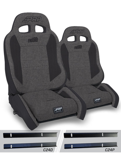 PRP 03-06 Jeep Wrangler TJ Enduro Elite Suspension Seat Crawl Edition - Gray (Pair)