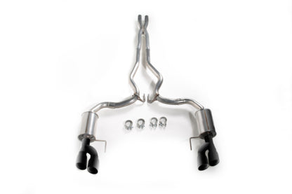 Roush 18-23 Mustang 5.0L V8 Black Tip Cat Back Exhaust Kit (Quad Tip Non-Active)