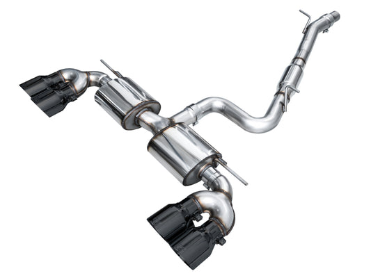 AWE Tuning MK8 Volkswagen Golf R 3in Touring Edition Quad Exhaust - Diamond Black Tips