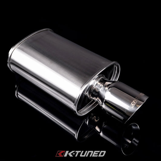 K-Tuned - Universal Muffler - Polished / Short (Offset Inlet / Center Outlet) 2.5" Inlet