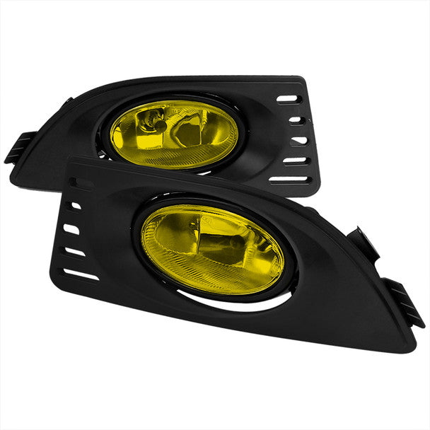 Spec-D - 05-07 Acura RSX H11 Fog Lights Kit (Chrome Housing/Yellow Lens)