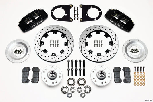 Wilwood Dynapro 6 Front Hub Kit 12.19in Drilled 37-48 Ford Psgr. Car Spindle