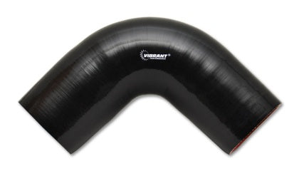Vibrant - 4 Ply Reinforced Silicone Elbow Connector - 3.5in I.D. - 90 deg. Elbow (BLACK)