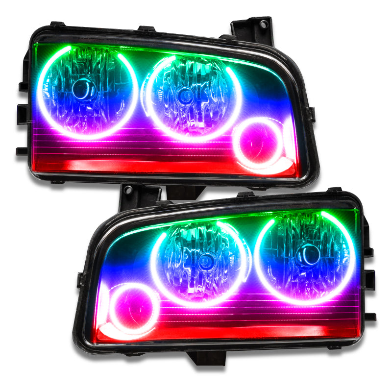 Oracle 05-10 Dodge Charger SMD HL (Non-HID) - Triple Halo - ColorSHIFT w/o Controller SEE WARRANTY