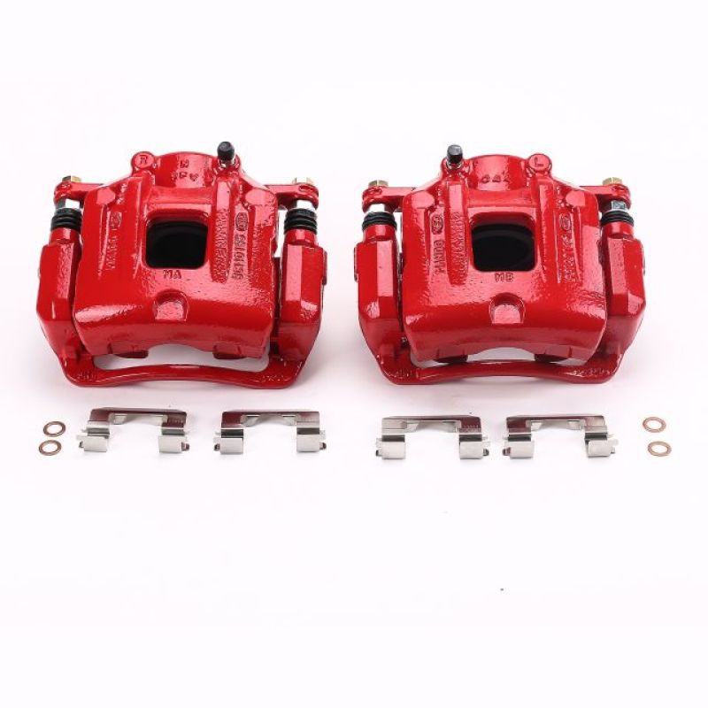 Power Stop 10-12 Hyundai Santa Fe Front Red Calipers w/Brackets - Pair