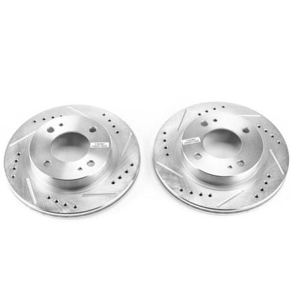 Power Stop 14-15 Mitsubishi Mirage Front Evolution Drilled & Slotted Rotors - Pair