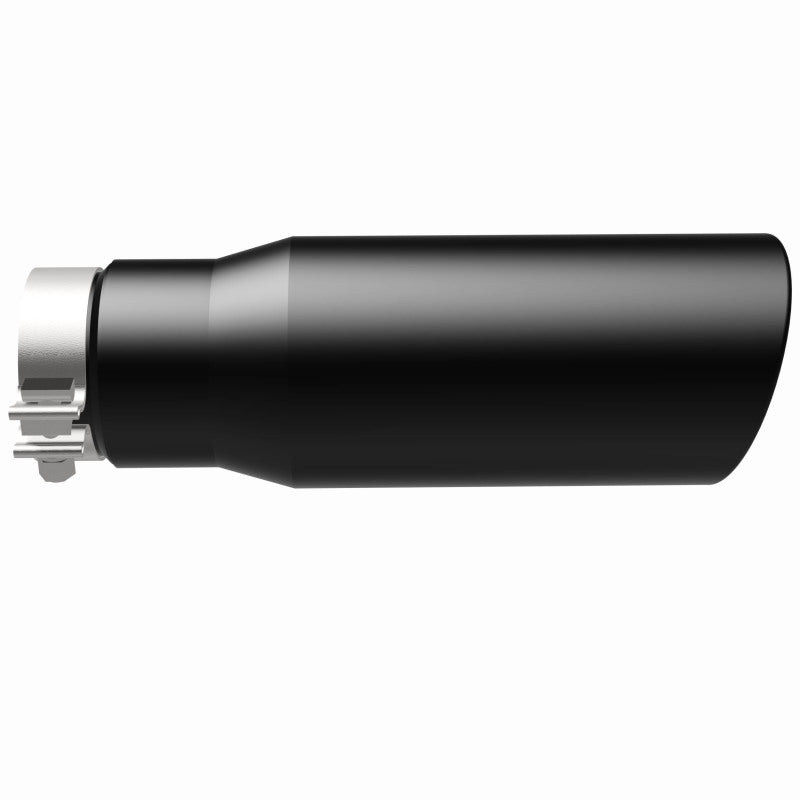 MagnaFlow Tip Stainless Black Coated Single Wall Round Single Outlet 5in Dia 3.5in Inlet 14.5in L