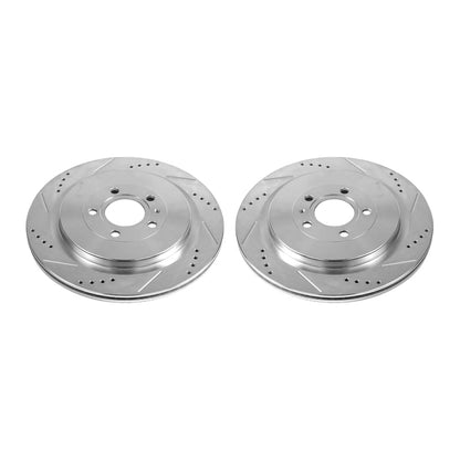 Power Stop 13-14 Ford Mustang Rear Evolution Drilled & Slotted Rotors - Pair