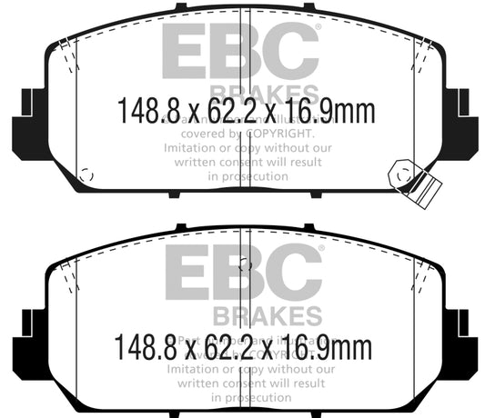 EBC 16+ Acura ILX 2.4 Ultimax2 Front Brake Pads