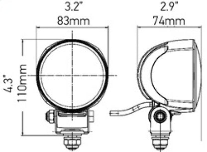 Hella Work Lamp Wa 0Gr Md1224 Lt M704 1G0