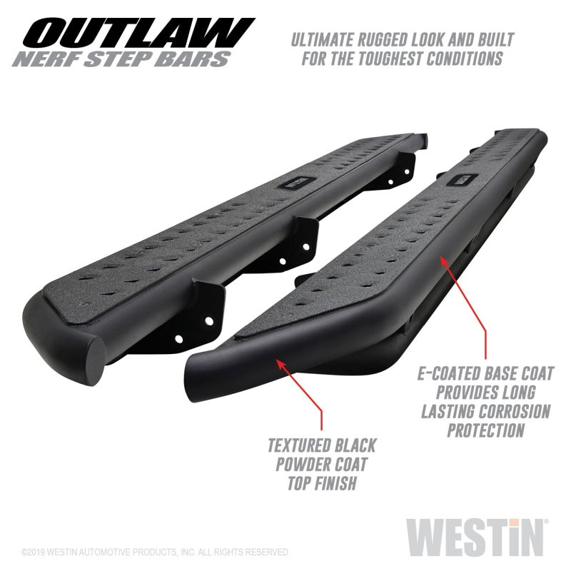 Westin 15-19 Ford F-150 SuperCrew / 17-19 Ford F-250/350 Crew Cab Outlaw Nerf Step Bars