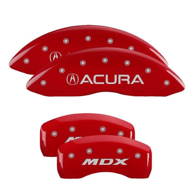 MGP 4 Caliper Covers Front Acura Rear MDX Red Finish Silver Characters